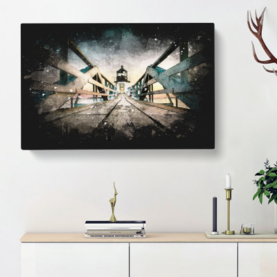 Lighthouse at the Piers End - Wrapped Canvas Painting Print