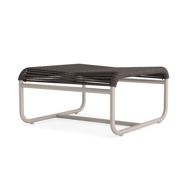Walter Lamb Outdoor Ottoman, Coal/Dove