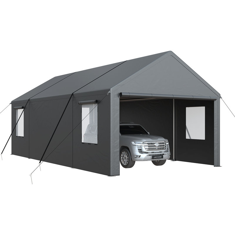 Abri d'auto VIWAT, 13 x 25 pi, Noir