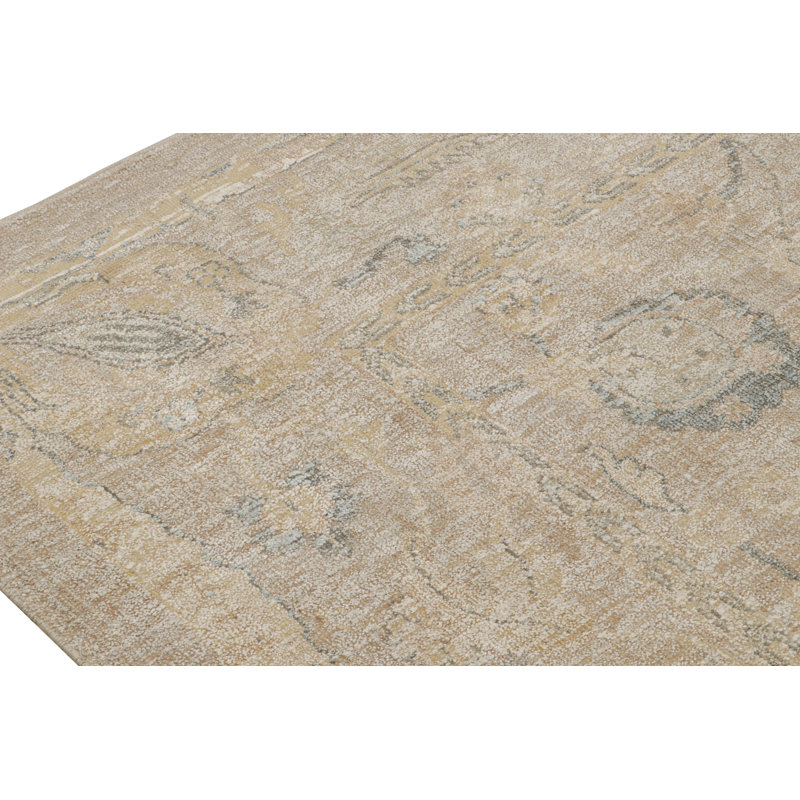Oushak Hand Knotted Floral Area Rug, Rectangle 9' x 12'