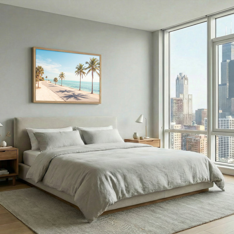 «Beach Palm», reproduction d'art sur toile, ensemble de 1, Natural, H 18 po x l 24 po