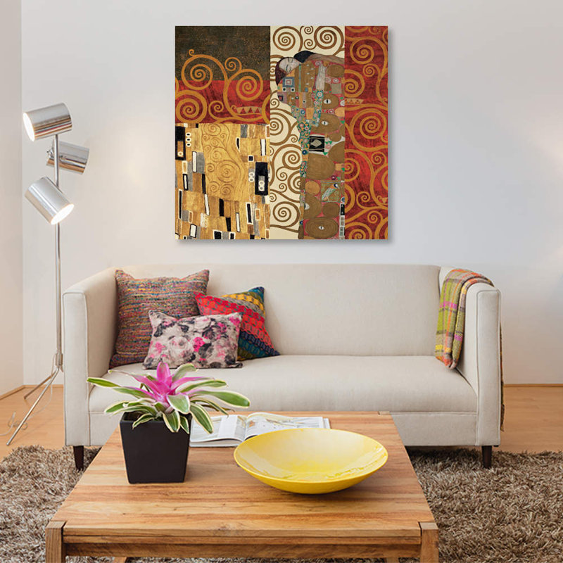 «Klimt Détails» par Gustav Klimt, impression sur toile tendue, H 48 po x l 48 po x P 1,5 po, Pas de tapis, Toile tendue