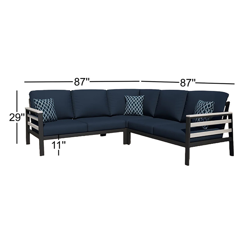 Ensemble de conversation modulaire d'extérieur Townsend pour 5 personnes avec coussins Sunbrella, Géométrique