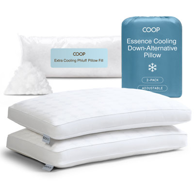 Coop Home Goods Essence Cooling Down Alternative Adjustable Pillows, Queen Set of 2