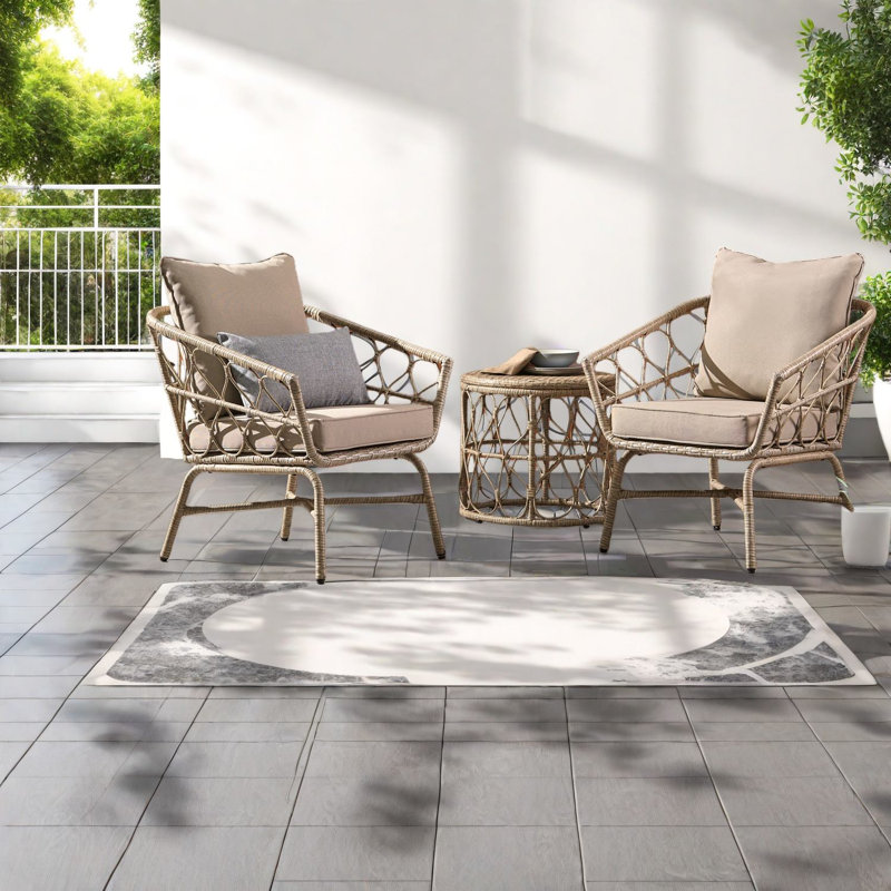Ensembles de salle à manger de patio compacts, ensemble de bistro moderne en métal Pe pour maison de patio