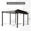 Pergola avec auvent 11 x 16 pi. Structure robuste en aluminium, tissu, réglable pour le repos et le rajeunissement de la cour en aluminium de divertissement, amusant