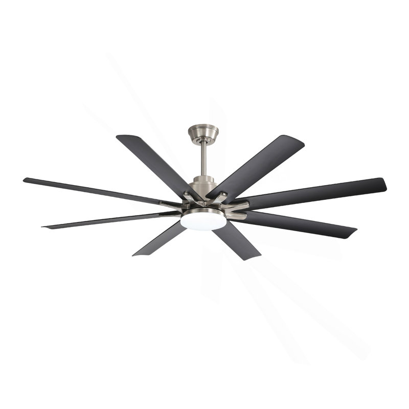 Ventilateur de plafond 66 pouces à profil bas en ABS avec lumières à intensité variable et moteur à courant continu réversible silencieux à 6 vitesses pour l'intérieur