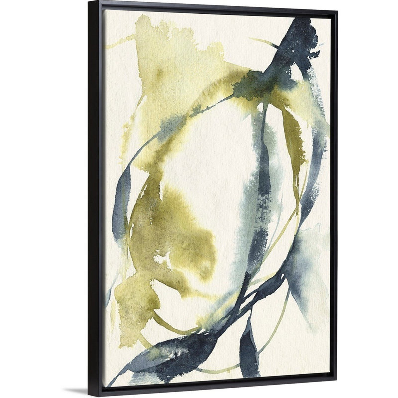 «Unwinding I» par Jennifer Goldberger - reproduction d'art, H 38 po x l 26 po x P 1,75 po, Toile avec cadre noir