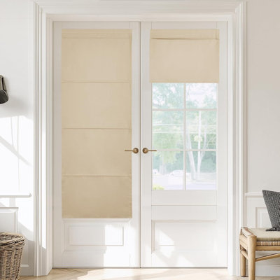 Magnetic Blackout Door Blinds, No Drill Roll Up French Door Curtain for Window, Thermal Insulated Light Blocking Shades for Sidelight Glass Window, 1 Panel