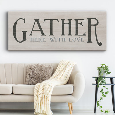 «Gather With Love» sur toile, art textuel