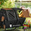 Poubelle à compost 34,5 gallons - Extérieur à double chambre avec un bon mécanisme de ventilation et des pieds en acier stables, structure solide d'un gallon