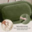 Canapé modulaire 3 places en velours côtelé vert avec 2 poufs et accoudoirs incurvés doux-868717109