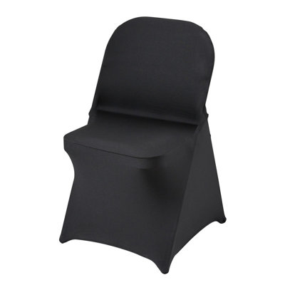 50PCS Black Stretch Chair Covers for Dining Chairs – Fitted Spandex Slipcovers for Folding Chairs, Removable Washable for Everyday Meals, Parties & Holiday Dinners