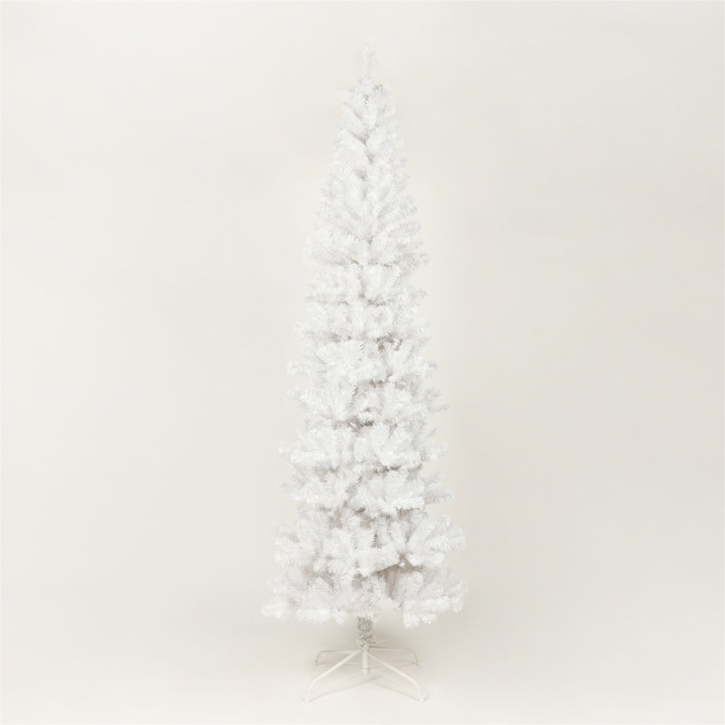 Slim Artificial Christmas Tree  Includes Foldable Metal Stand