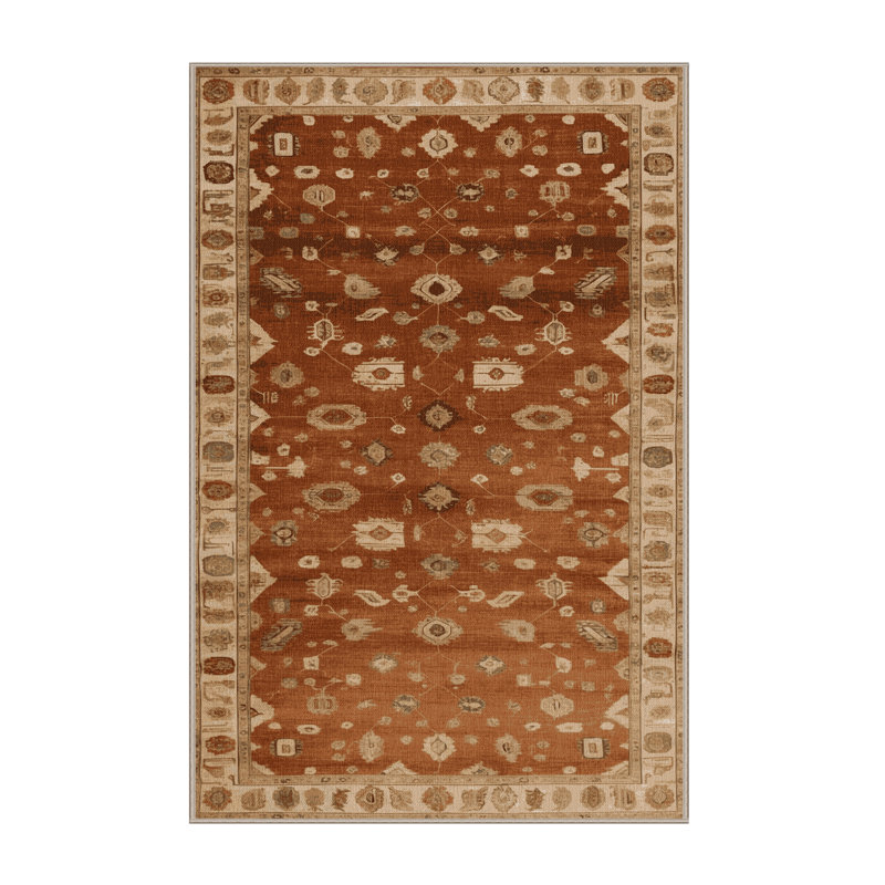 Tapis brun lavable à la machine, Rectangle 5 pi x 7 pi