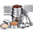 U-Taste 18/8 Stainless Steel Nesting Heavy Duty Metal Measuring Cups And Spoons Set Of 15: 7 Cups And 7 Spoons With 2 D-Rings And 1 Professional Magnetic Measurement Conversion Chart