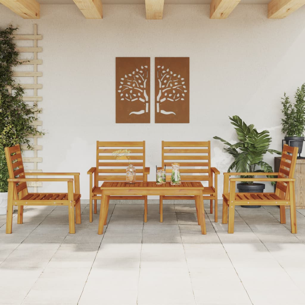 Brambly Cottage 5 Piece Garden Lounge Set Solid Wood Acacia