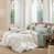 Pinstripes: Heathered Green & White