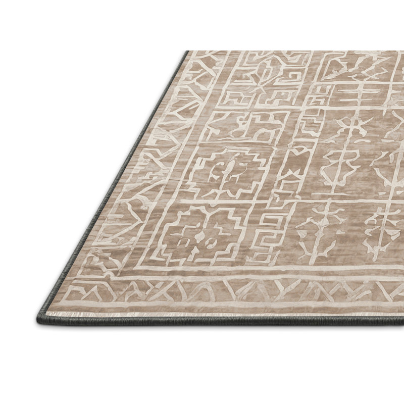Tapis gris soyeux et moelleux, Rectangle 6 pi x 9 pi