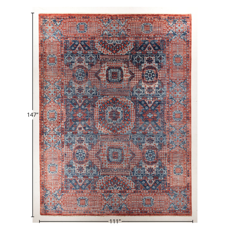 Handmade Cotton and Wool Oriental Area Rug