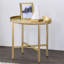 Table de bout ronde avec plateau, chêne et or