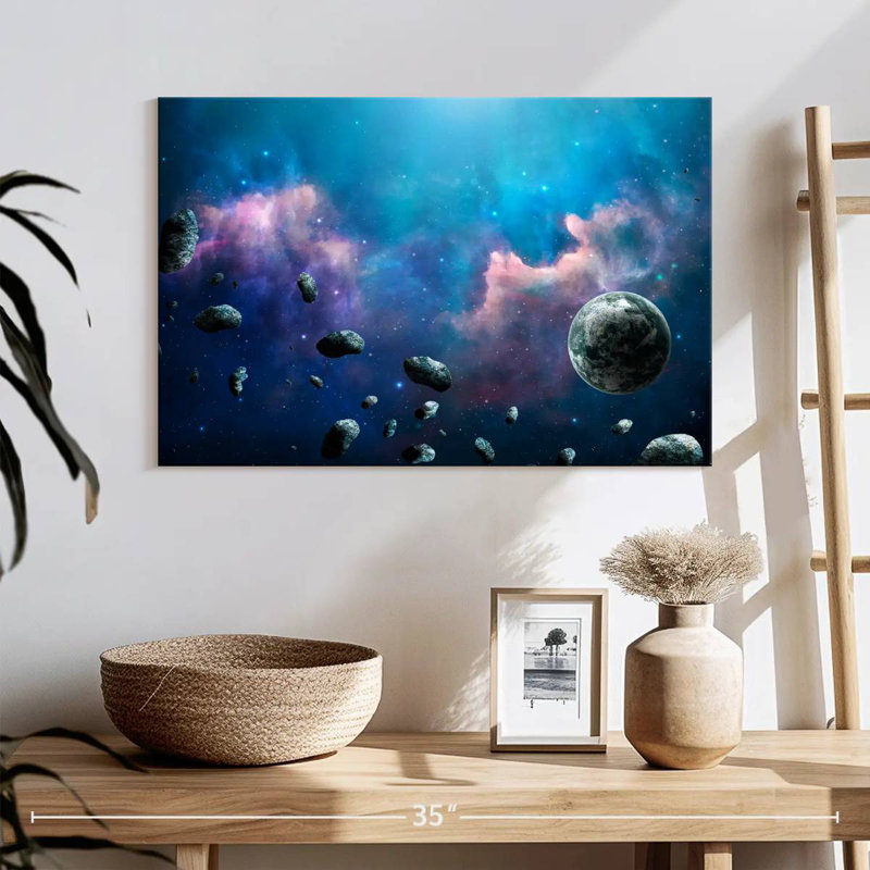 Floating Asteroids, 16" H x 24" W