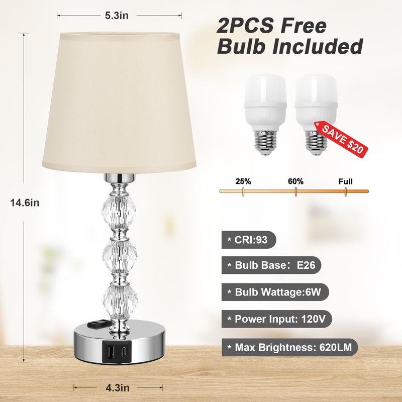 Lampe de table en métal Jemari, Beige