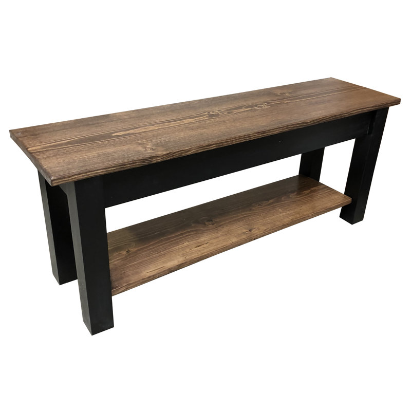 Mccardle Storage Bench, 17" H x 30" W x 12" D, Walnut/Black