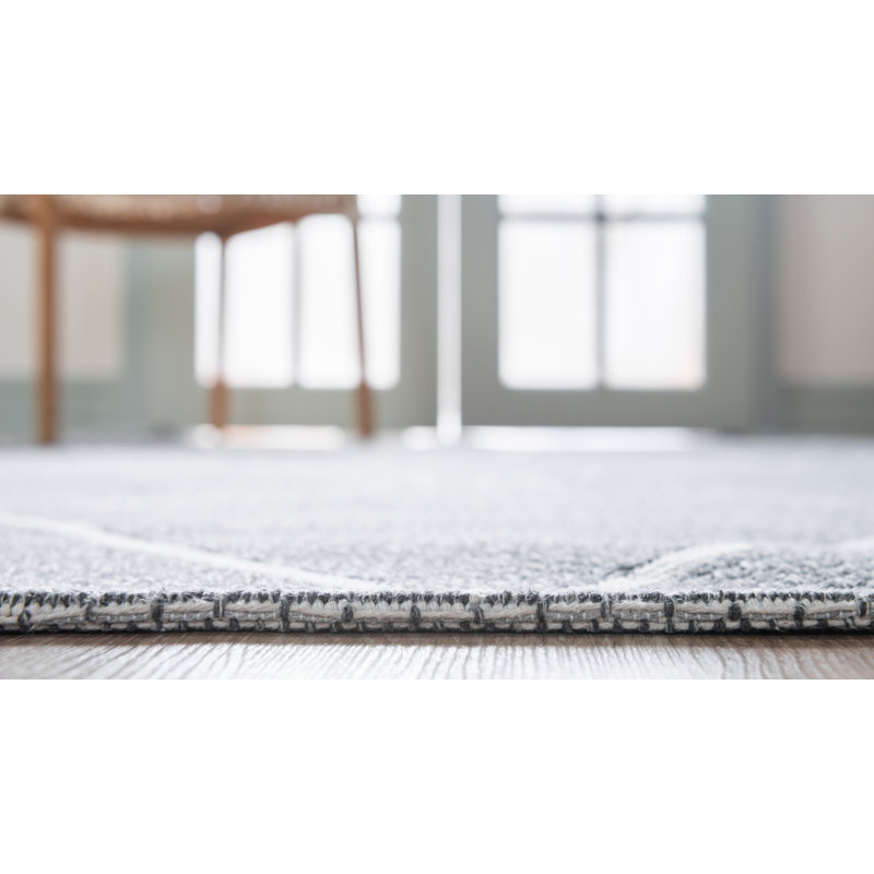 Tapis gris foncé / ivoire Jago, Rectangle 5 pi x 7 pi 4 po