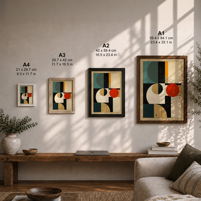 Harmony Geometric - Framed Print, A2 - 59.4 x 42.0 cm, Unframed