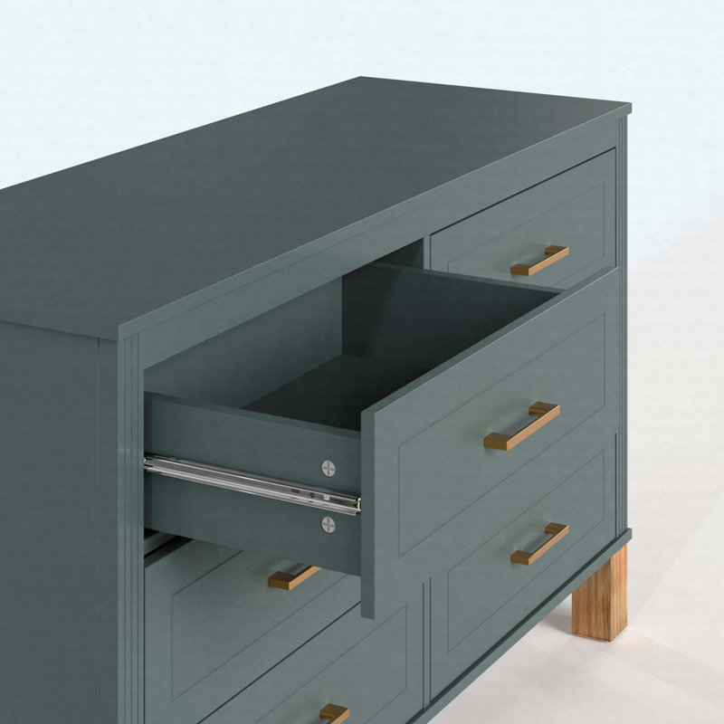 Commode double 6 tiroirs, Vert clair