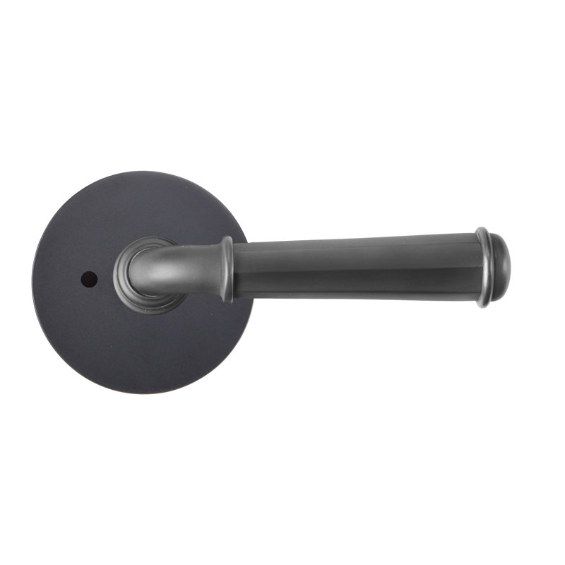 Bravura 840-6 St. Charles Privacy Lever on Round Contemporary Rose in Matte Black