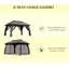 Grand pavillon de jardin extérieur avec toit ventilé à deux niveaux, filet de protection et structure en acier thermolaqué pour la cour, le patio et le jardin