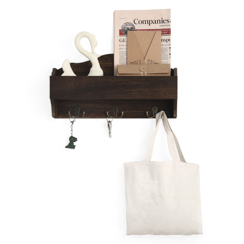 Wooden Mail Holder Mail Sorter Organizer Entryway Storage Rack