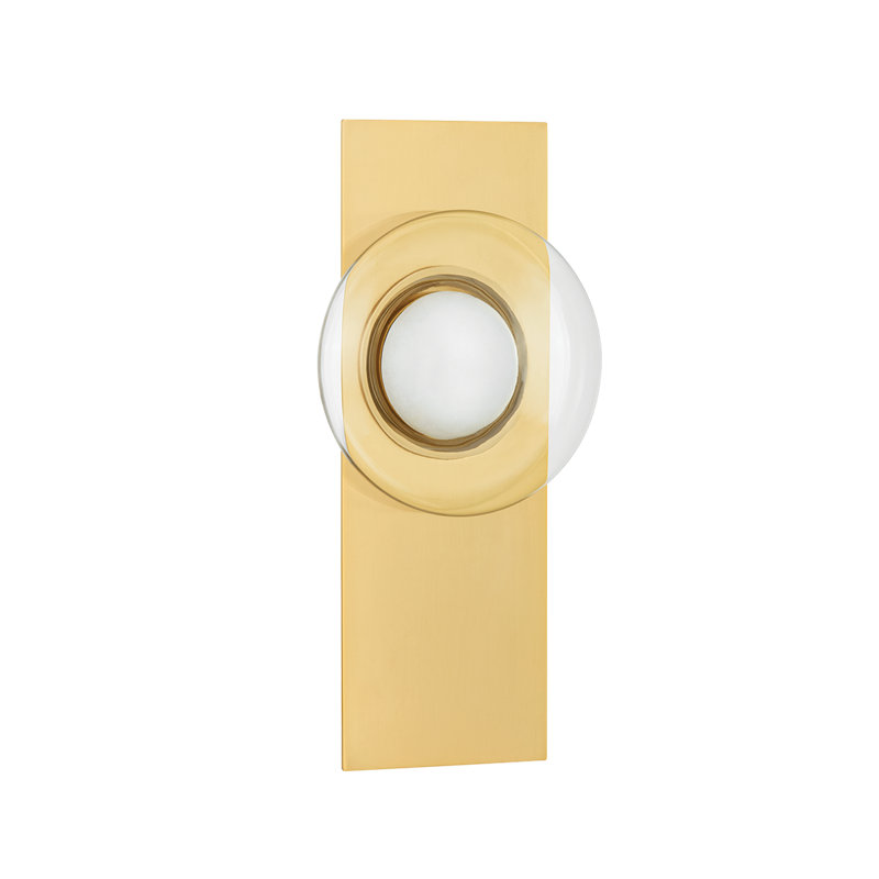 Pound Ridge 1 - Light LED Flush Mounted Sconce, Aged Brass