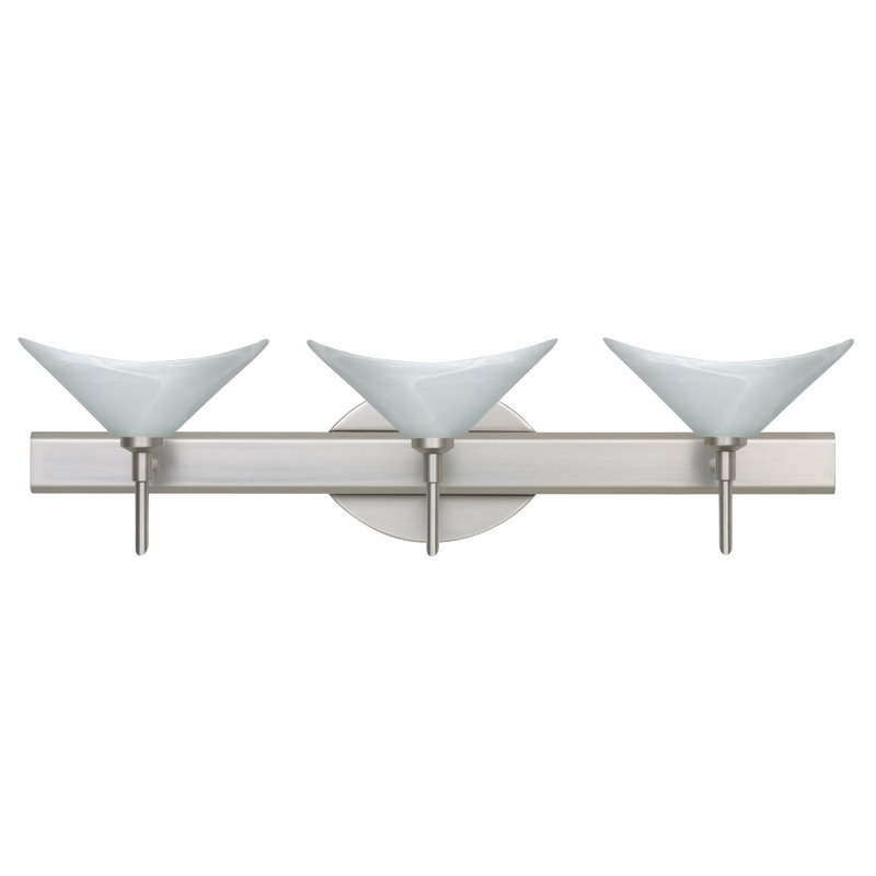 Hoppi 3 - Light Dimmable Vanity Light, Satin Nickel, Marble