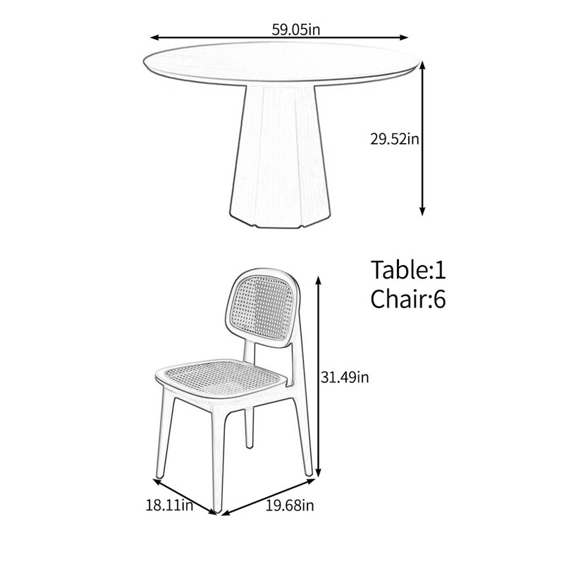 Creative solid wood table set