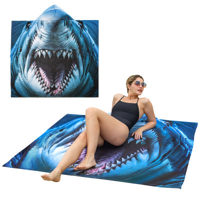Serviette de plage East Urban Home Shark