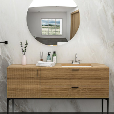 Lavabo de salle de bain encastré en céramique avec trop-plein 21,5 po x 15 po - Design classique moderne, teinté, convient à divers espaces d'inspiration européenne