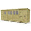 Total Sheds 17ft x 4ft Pent Garden Shed - Single Door - With Windows - Pressure Treated Timber - UK Manufactured