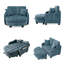 Canapé en velours côtelé 2 places avec repose-pieds de rangement, accoudoirs courbés irréguliers, coussins moelleux et 2 coussins décoratifs Syrova-409384453