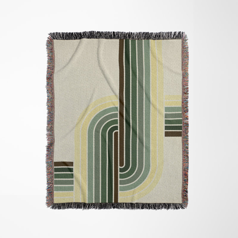 Jeté en mélange de coton Merna, L 60 po x l 50 po, Vert