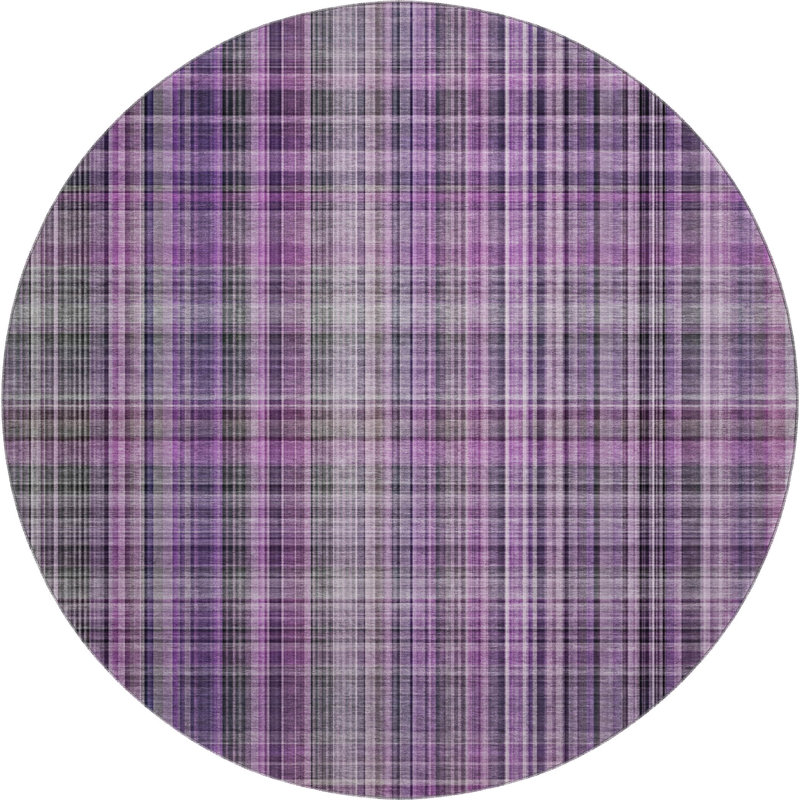 Tapis mauve Premium lavable à la machine Cerrito AMF541, Rond 8 pi