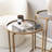 Modern Coffee Table Set (2 Pieces), Gold & Fume Color, 19.7 x 19.7 x 19.7 inches & 19.7 x 23.6 x 19.7 inches | 100% Tempered Glass (0.16 in. Thick) & 100% Metal Frame | Stylish Design for Glam Living Rooms