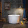 41'' x 41'' Freestanding Whirlpool Heated Acrylic Round Bathtub with Integrated Seat,Non-Slip Design