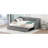 Twin XL To King Size Upholstered Daybed With Two Drawers, Gray