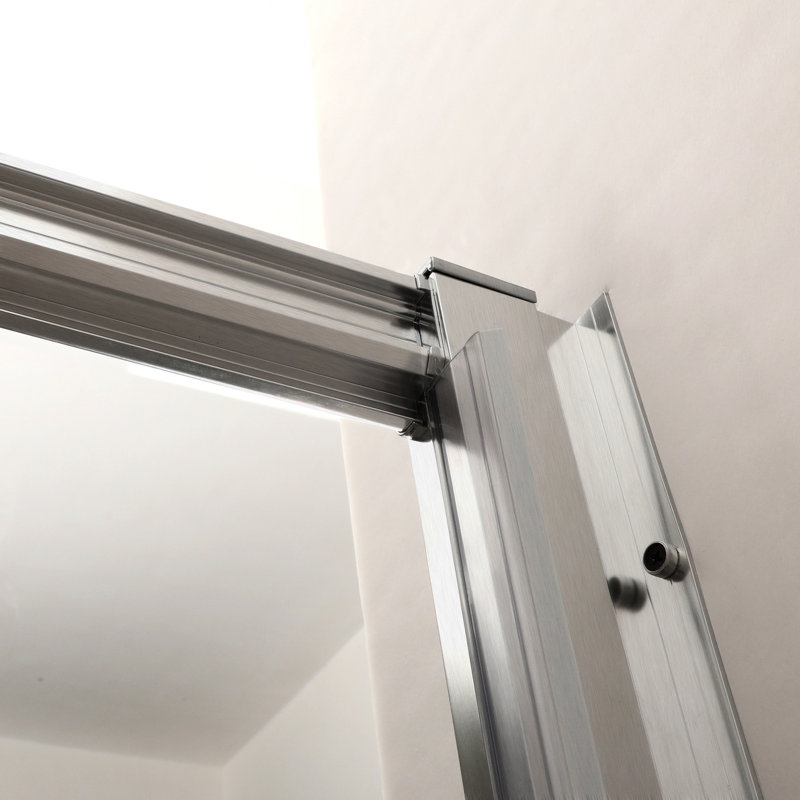 Cabine de douche l 60 po x H 72 po, finition nickel brossé - verre trempé robuste, porte de salle de bain transformable, ajout élégant remarquable