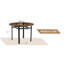 Table de salle à manger moderne avec incrustation de verre, conception de grain de bois spacieux pour la maison