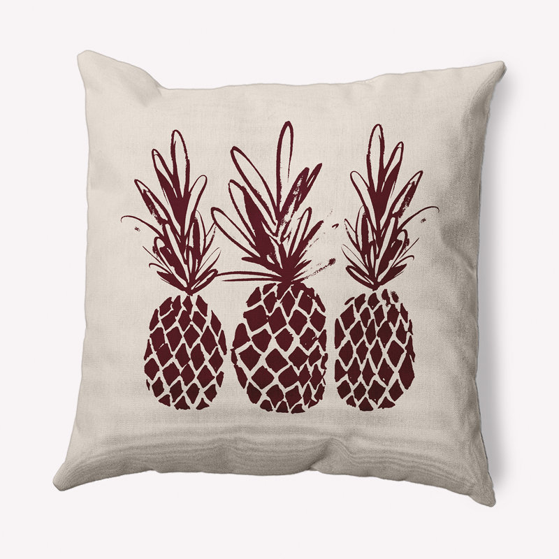 Coussin Pineapples, 20 po x 20 po, Rose foncé