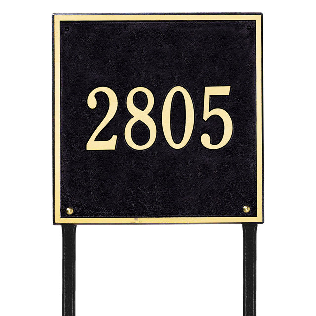 Plaque d'adresse sur 1 ligne, Bronze et doré, Oui